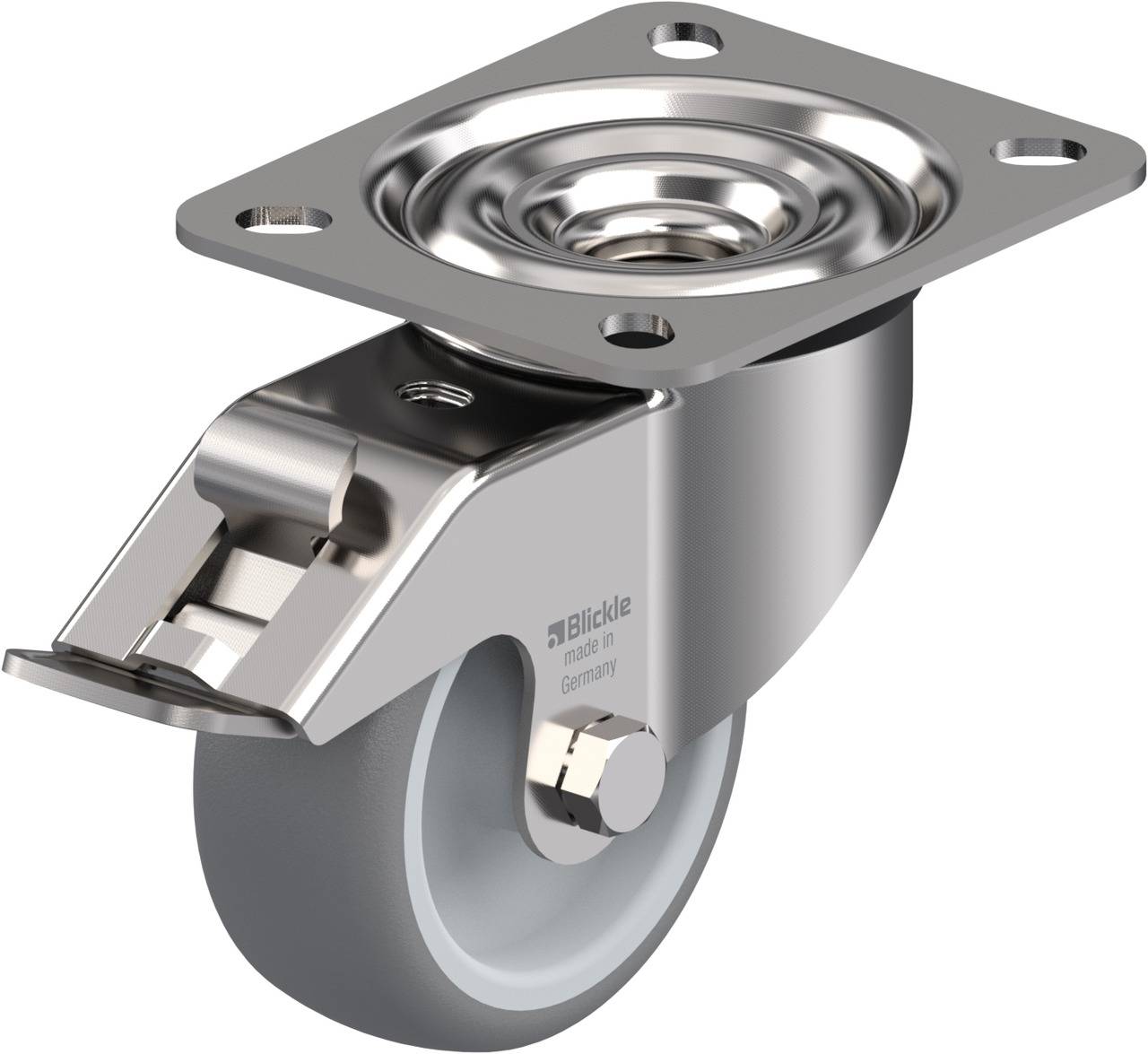 Blickle 746618 LEX-TPA 80G-FI Forgóvillás görgő, rögzítővel KerékØ: 80 mm Teherbírás (max.): 100 kg 1 db