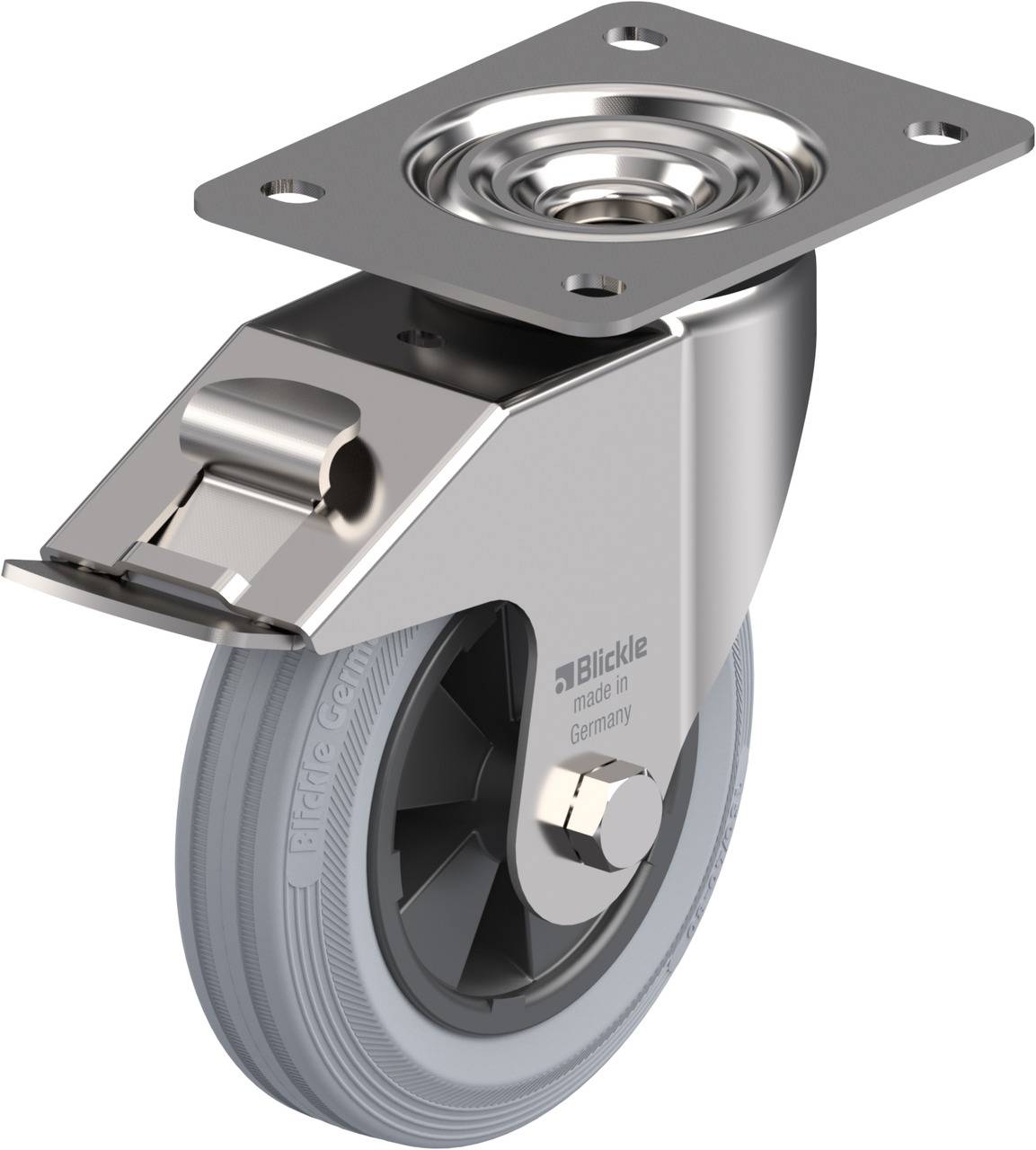 Blickle 636407 LEX-VPP 150G-FI-SG Forgóvillás görgő, rögzítővel KerékØ: 150 mm Teherbírás (max.): 135 kg 1 db