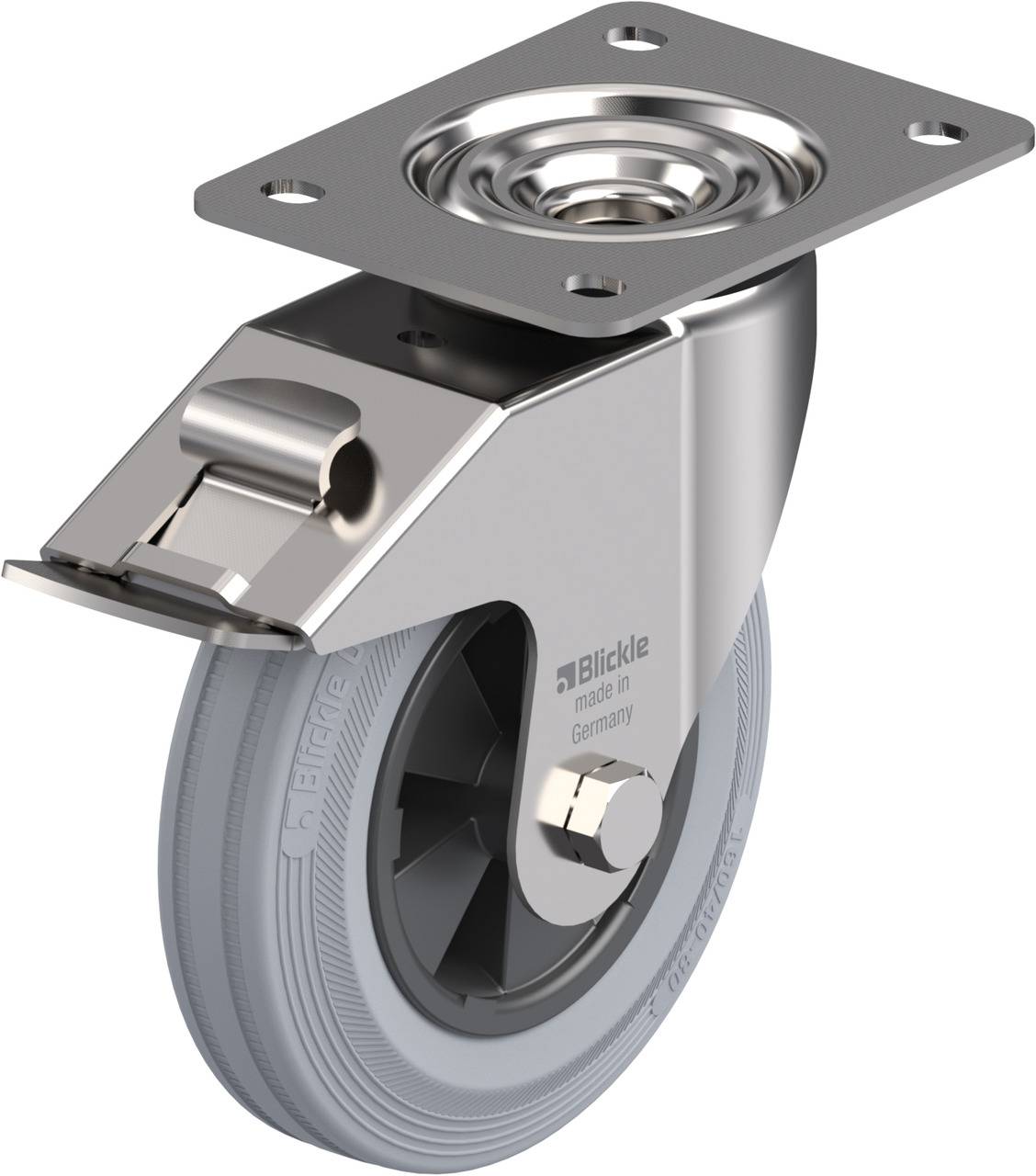 Blickle 462630 LEX-VPP 160G-FI-SG Forgóvillás görgő, rögzítővel KerékØ: 160 mm Teherbírás (max.): 135 kg 1 db