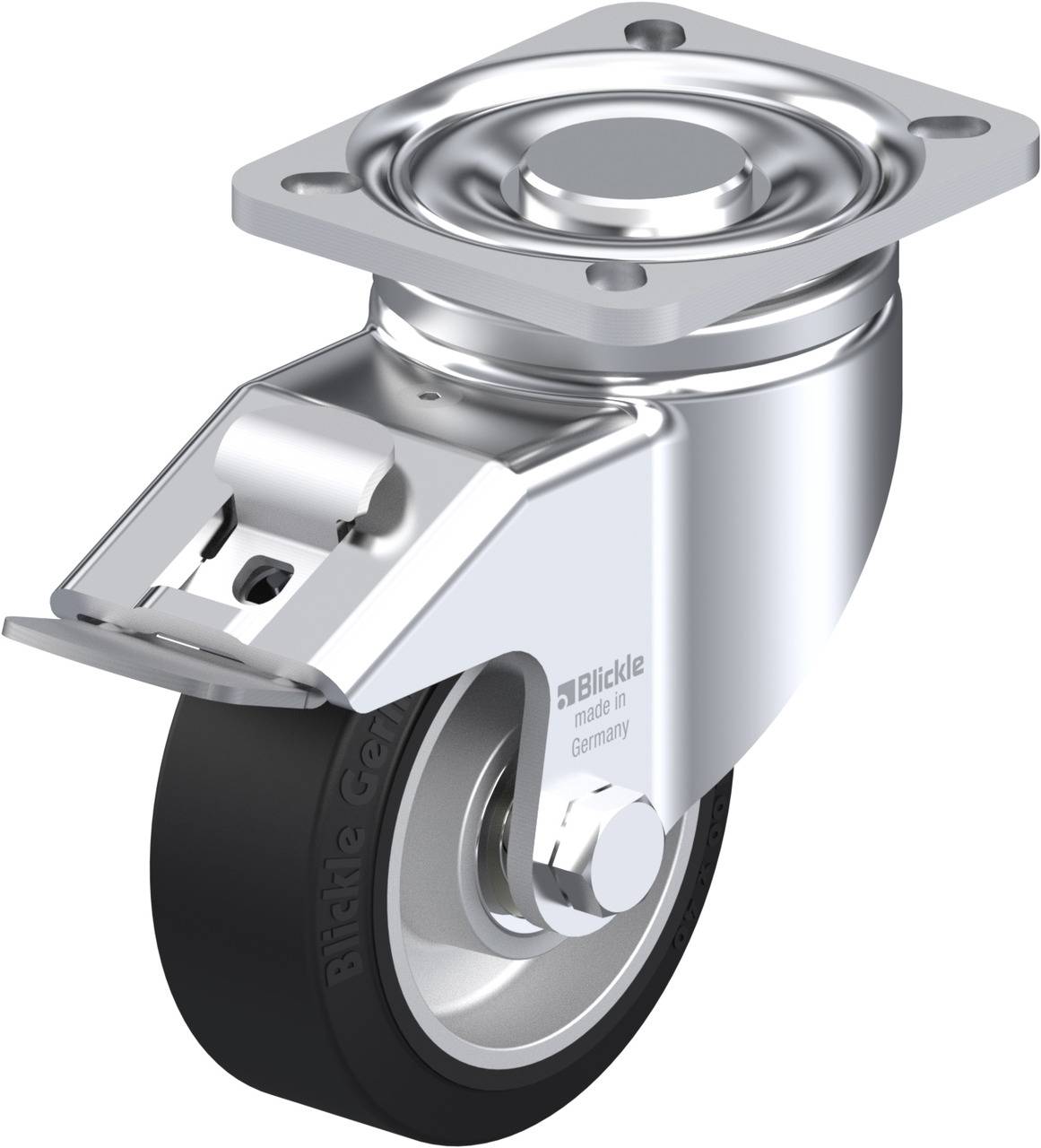 Blickle 626093 LH-ALEV 100K-1-FI Forgóvillás görgő, rögzítővel KerékØ: 100 mm Teherbírás (max.): 200 kg 1 db