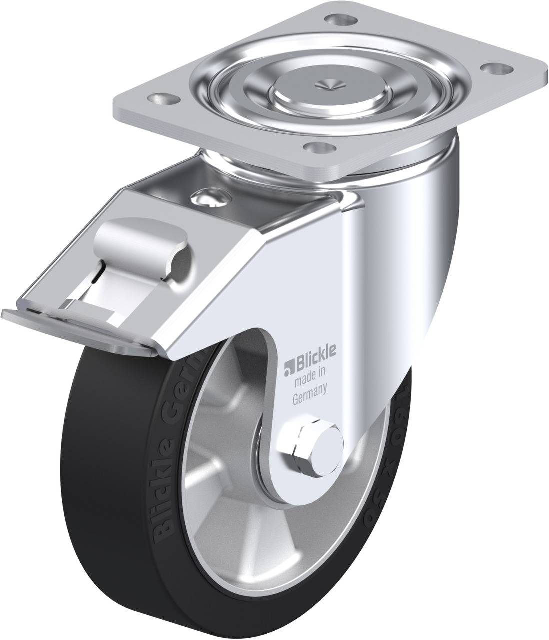Blickle 562173 LH-ALEV 160K-FI Forgóvillás görgő, rögzítővel KerékØ: 160 mm Teherbírás (max.): 400 kg 1 db