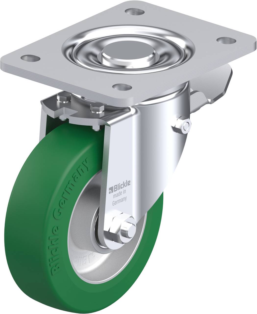 Blickle 625400 LH-ALST 125K-3-ST Forgóvillás görgő, rögzítővel KerékØ: 125 mm Teherbírás (max.): 370 kg 1 db