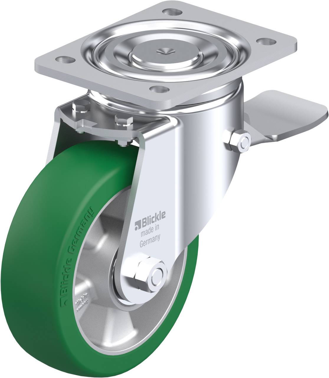 Blickle 852370 LH-ALST 150K-ST Forgóvillás görgő, rögzítővel KerékØ: 150 mm Teherbírás (max.): 500 kg 1 db