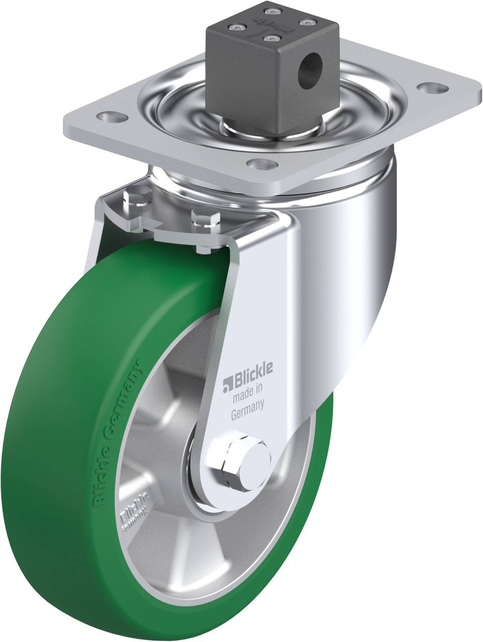 Blickle 752164 LH-ALST 160K-CS13 Forgóvillás görgő, rögzítővel KerékØ: 160 mm Teherbírás (max.): 580 kg 1 db
