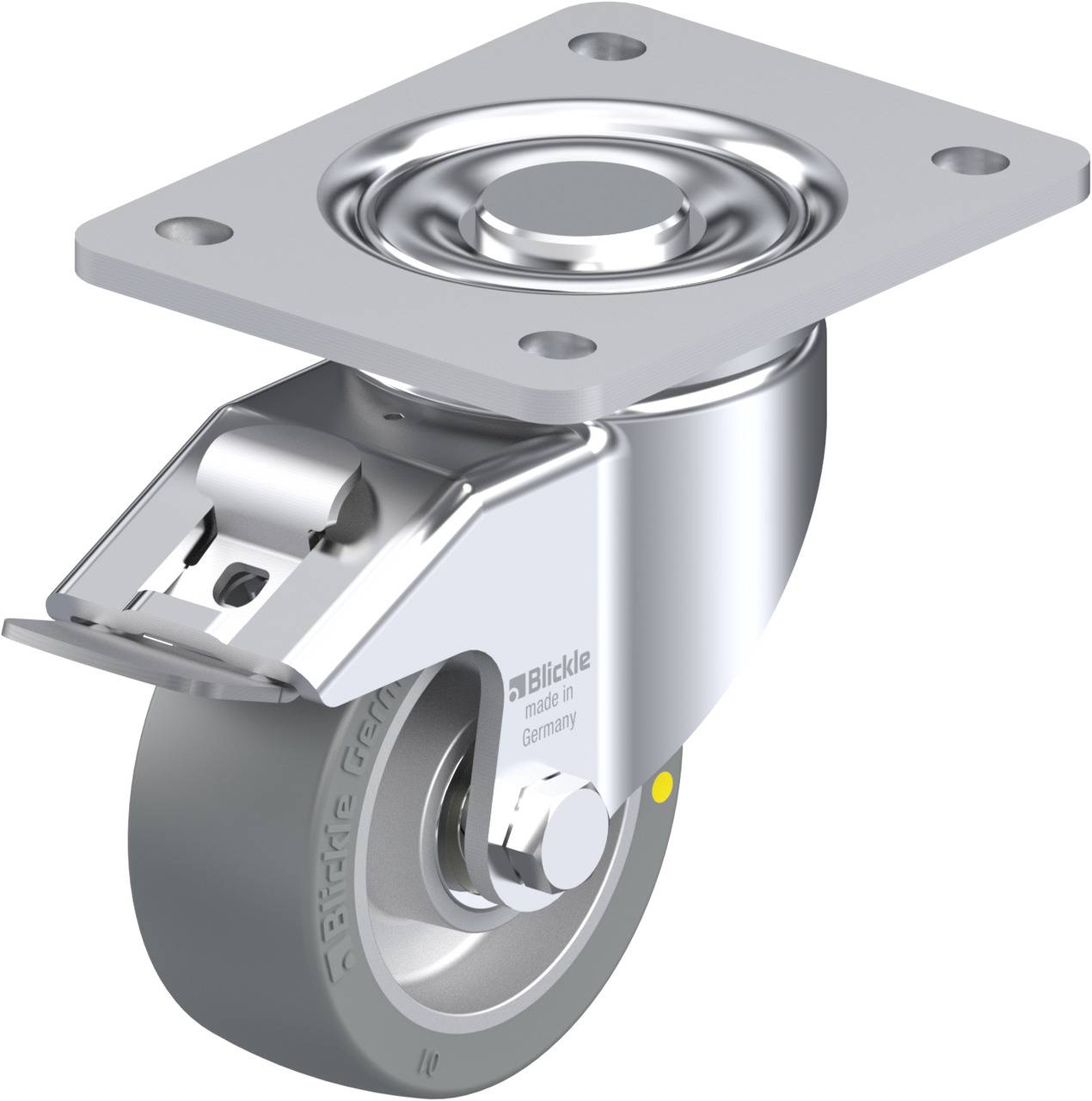 Blickle 852511 LH-ALTH 101K-3-FI-AS Forgóvillás görgő, rögzítővel KerékØ: 100 mm Teherbírás (max.): 420 kg 1 db