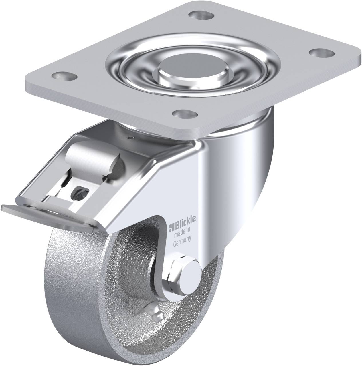Blickle 648758 LH-G 100G-3-FI Forgóvillás görgő, rögzítővel KerékØ: 100 mm Teherbírás (max.): 400 kg 1 db