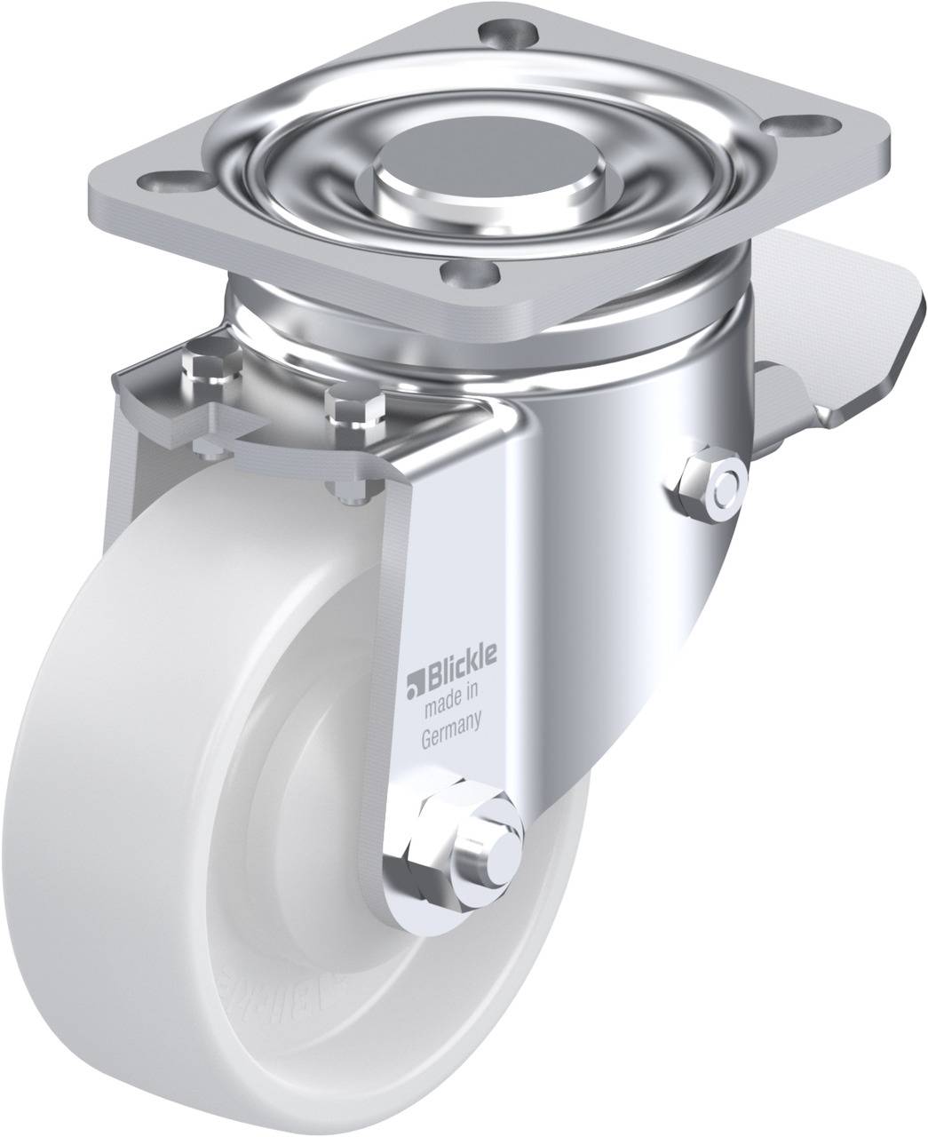 Blickle 621839 LH-PO 100KA-1-ST Forgóvillás görgő, rögzítővel KerékØ: 100 mm Teherbírás (max.): 280 kg 1 db