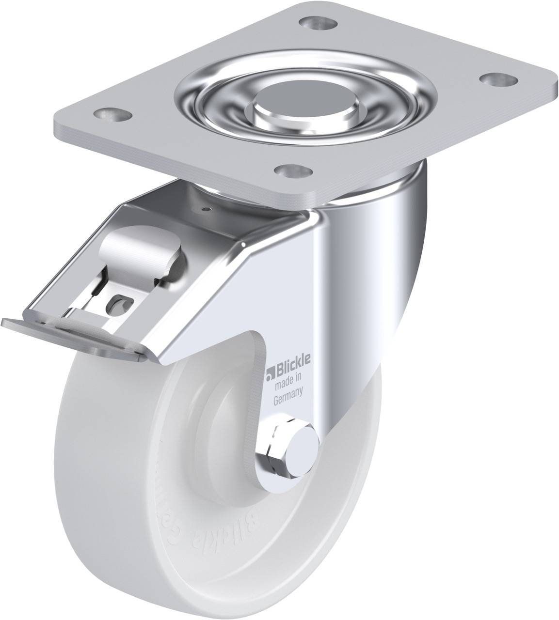 Blickle 623363 LH-PO 125KA-3-FI Forgóvillás görgő, rögzítővel KerékØ: 125 mm Teherbírás (max.): 300 kg 1 db