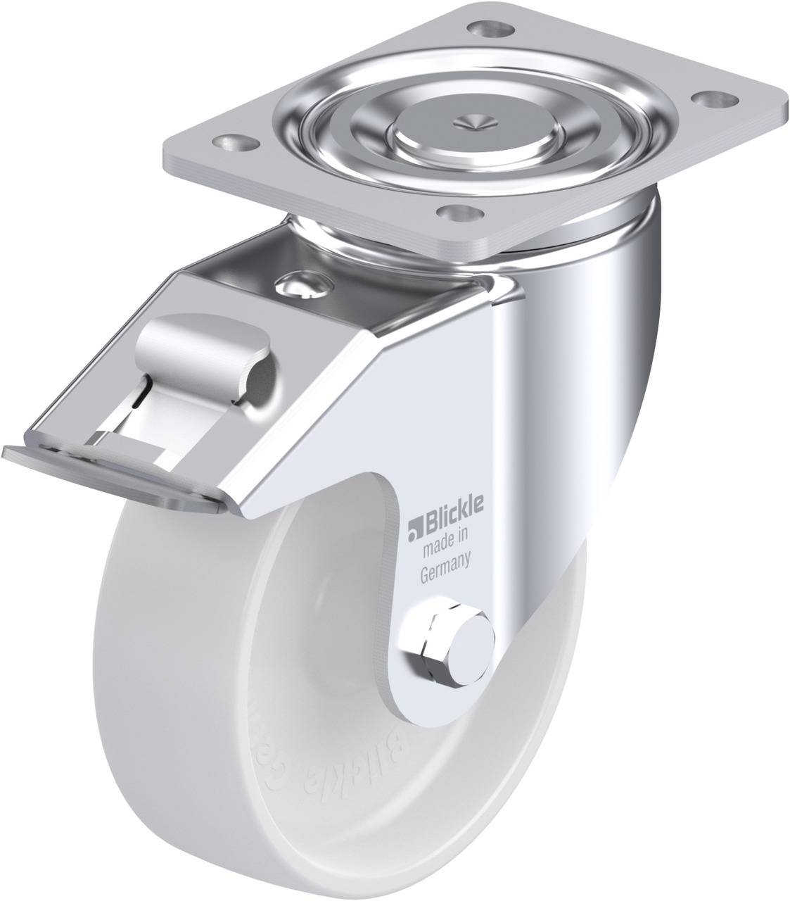 Blickle 537902 LH-PO 150G-FI Forgóvillás görgő, rögzítővel KerékØ: 150 mm Teherbírás (max.): 400 kg 1 db