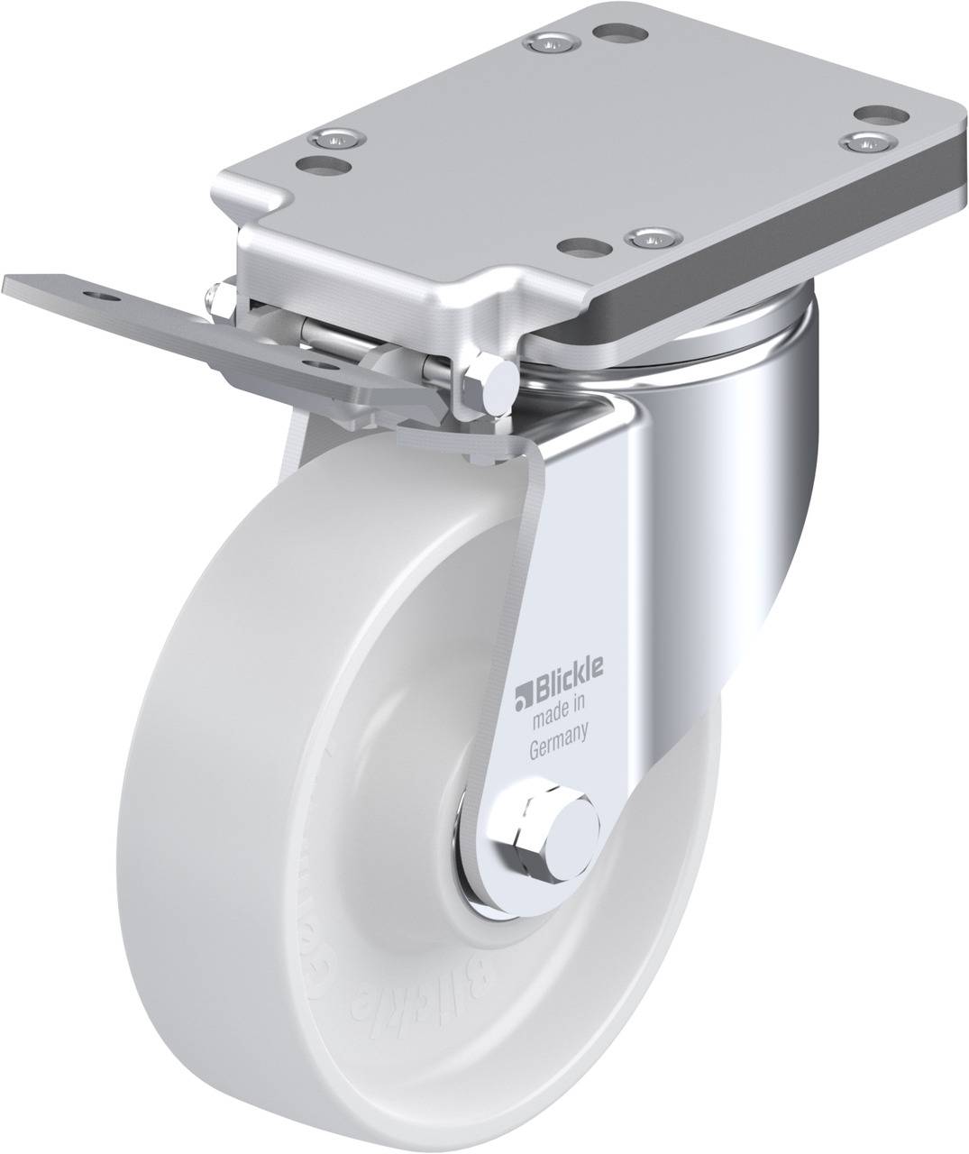 Blickle 608554 LH-PO 160K-IS Forgóvillás görgő, rögzítővel KerékØ: 160 mm Teherbírás (max.): 450 kg 1 db