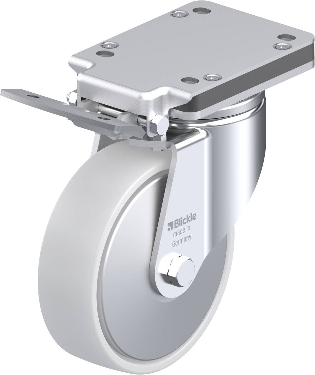 Blickle 750028 LH-PO 160K-IS-FA Forgóvillás görgő, rögzítővel KerékØ: 160 mm Teherbírás (max.): 450 kg 1 db