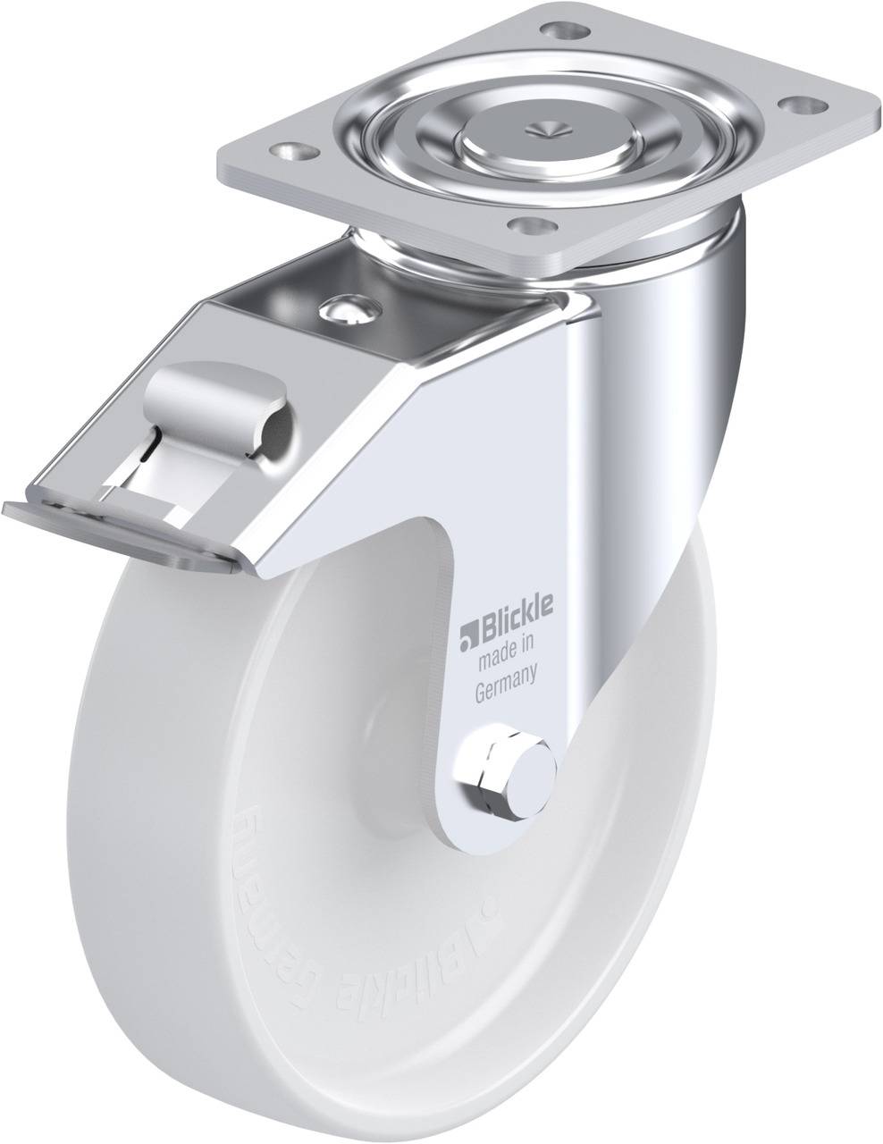 Blickle 598318 LH-PO 200G-FI Forgóvillás görgő, rögzítővel KerékØ: 200 mm Teherbírás (max.): 600 kg 1 db