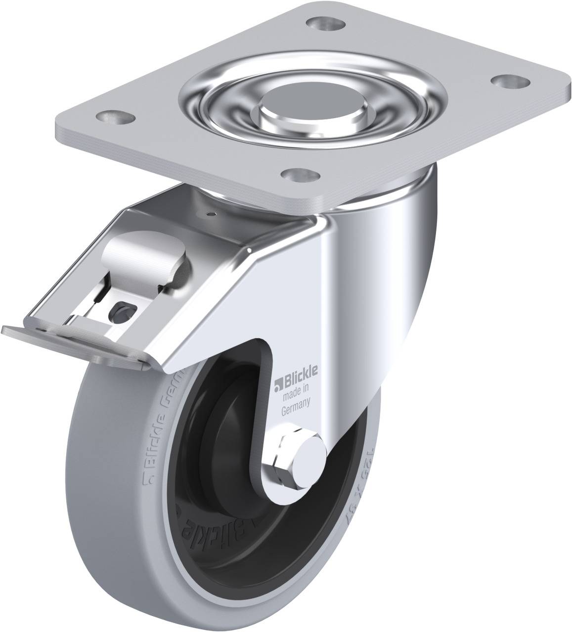 Blickle 738336 LH-POEV 125K-3-FI-SG Forgóvillás görgő, rögzítővel KerékØ: 125 mm Teherbírás (max.): 250 kg 1 db