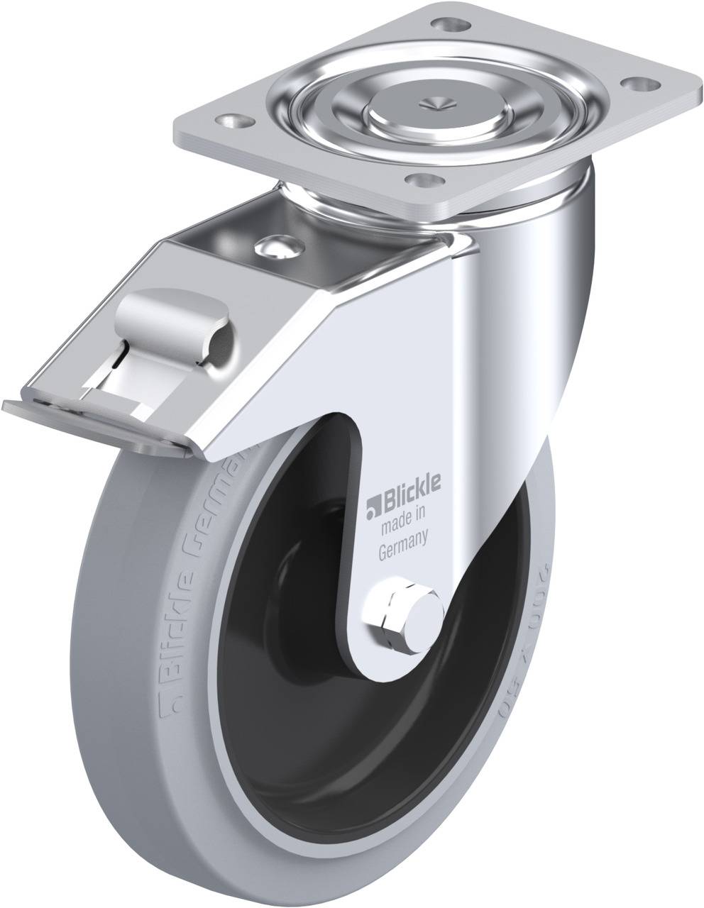 Blickle 750080 LH-POEV 200R-FI-SG Forgóvillás görgő, rögzítővel KerékØ: 200 mm Teherbírás (max.): 500 kg 1 db