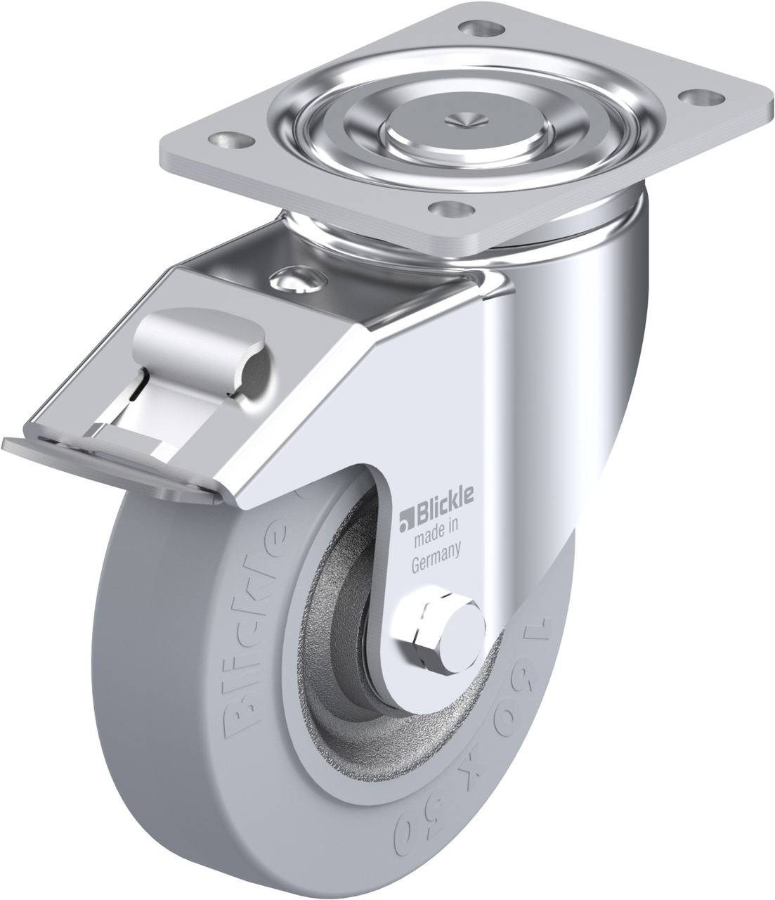 Blickle 542803 LH-SE 160K-FI-SG Forgóvillás görgő, rögzítővel KerékØ: 160 mm Teherbírás (max.): 450 kg 1 db