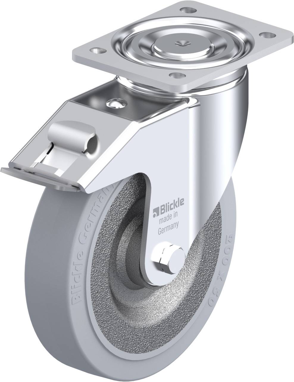 Blickle 639450 LH-SE 200K-FI-SG Forgóvillás görgő, rögzítővel KerékØ: 200 mm Teherbírás (max.): 600 kg 1 db