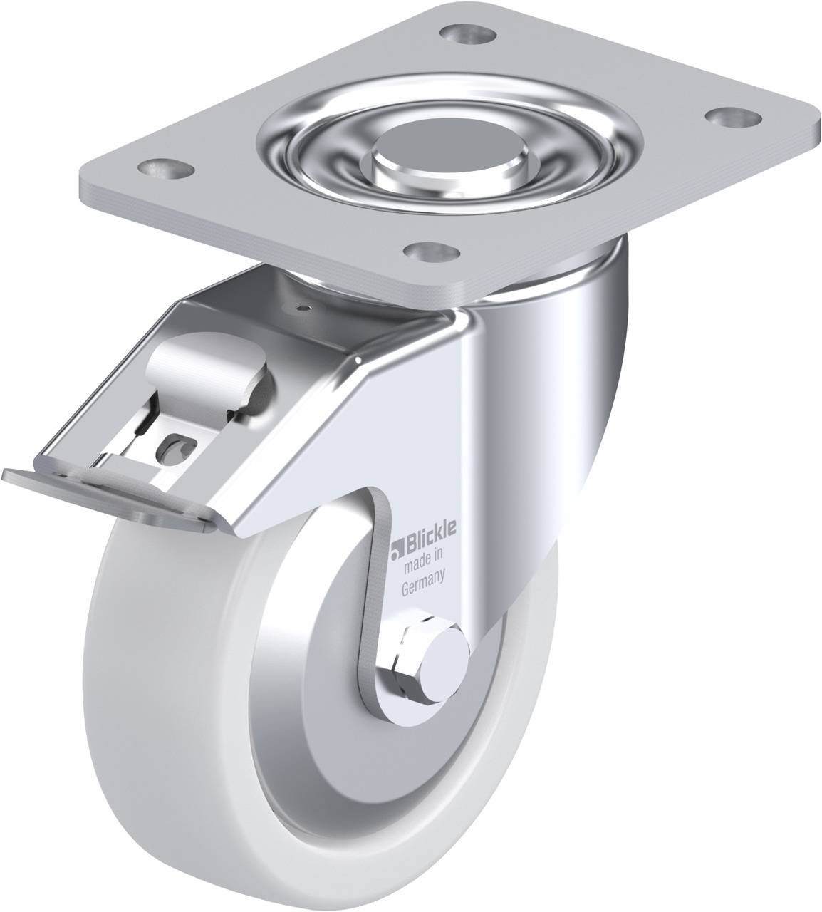 Blickle 612812 LH-SPO 125K-3-FI-FA Forgóvillás görgő, rögzítővel KerékØ: 125 mm Teherbírás (max.): 700 kg 1 db