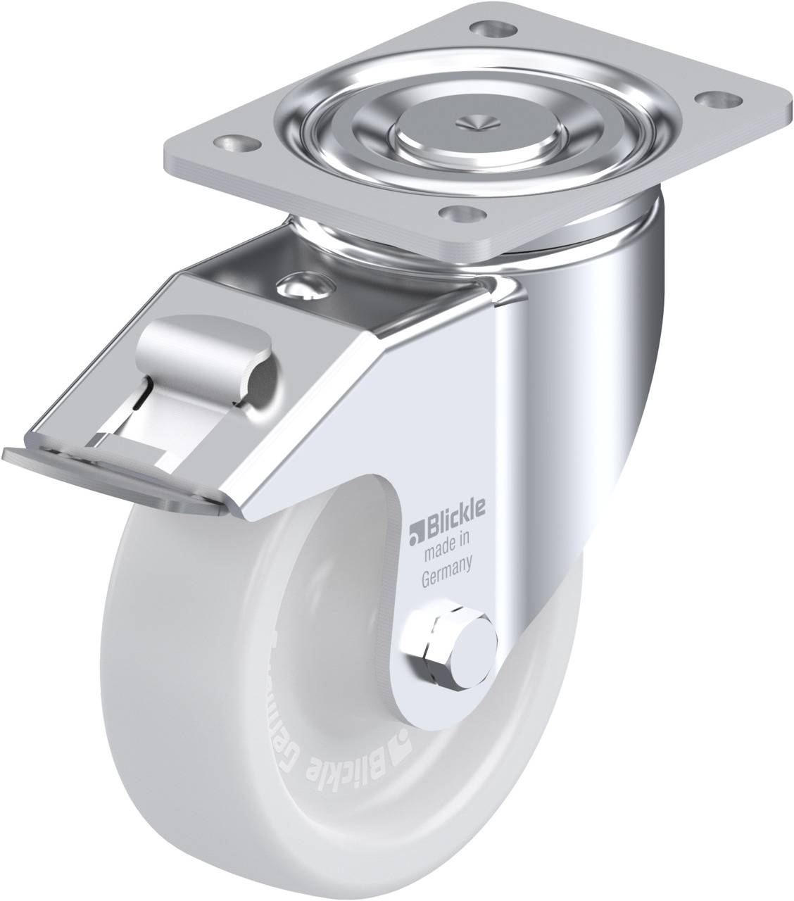 Blickle 485680 LH-SPO 150G-FI Forgóvillás görgő, rögzítővel KerékØ: 150 mm Teherbírás (max.): 800 kg 1 db