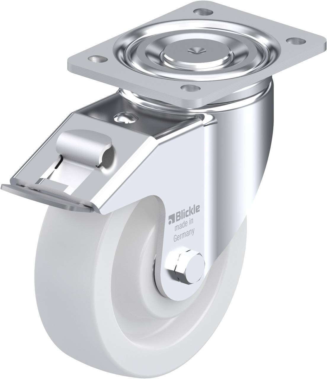 Blickle 754632 LH-SPO 160K-FI Forgóvillás görgő, rögzítővel KerékØ: 160 mm Teherbírás (max.): 850 kg 1 db