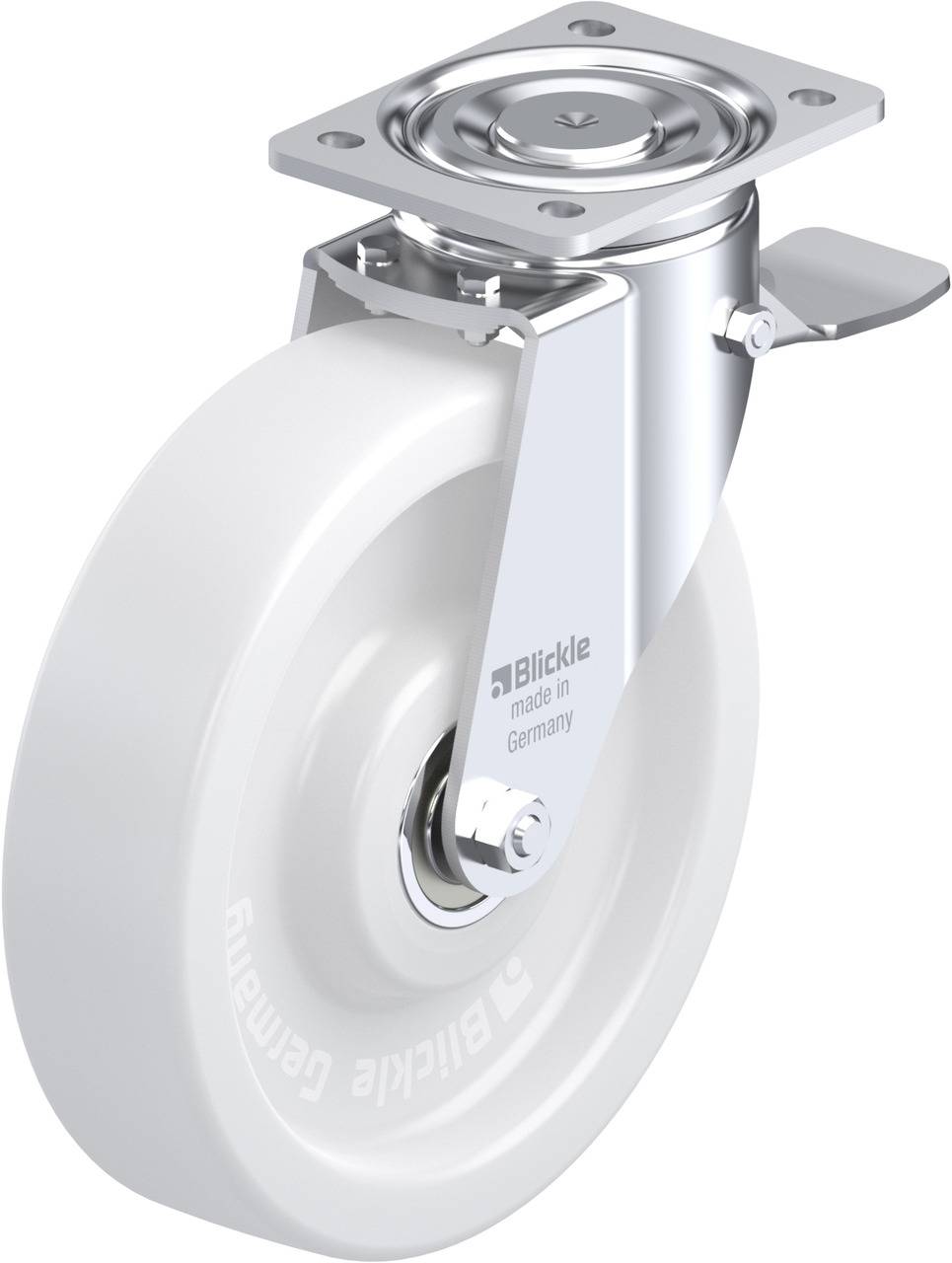 Blickle 77735 LH-SPO 250K-ST Forgóvillás görgő, rögzítővel KerékØ: 250 mm Teherbírás (max.): 900 kg 1 db