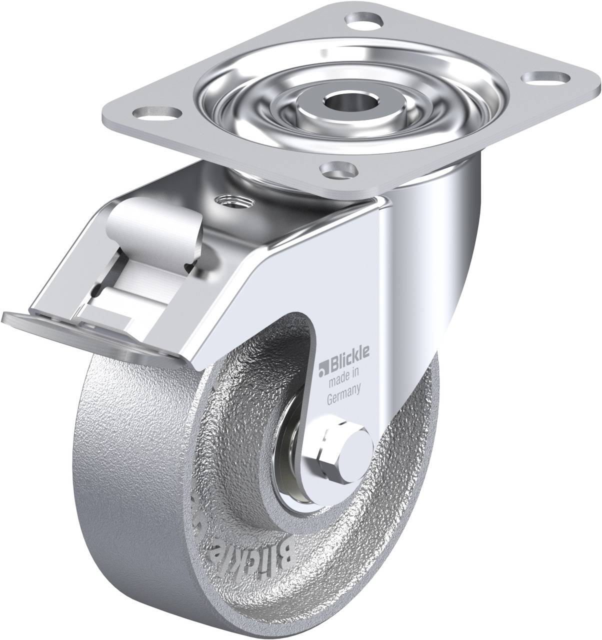 Blickle 763570 LI-G 100IK-FI Forgóvillás görgő, rögzítővel KerékØ: 100 mm Teherbírás (max.): 150 kg 1 db