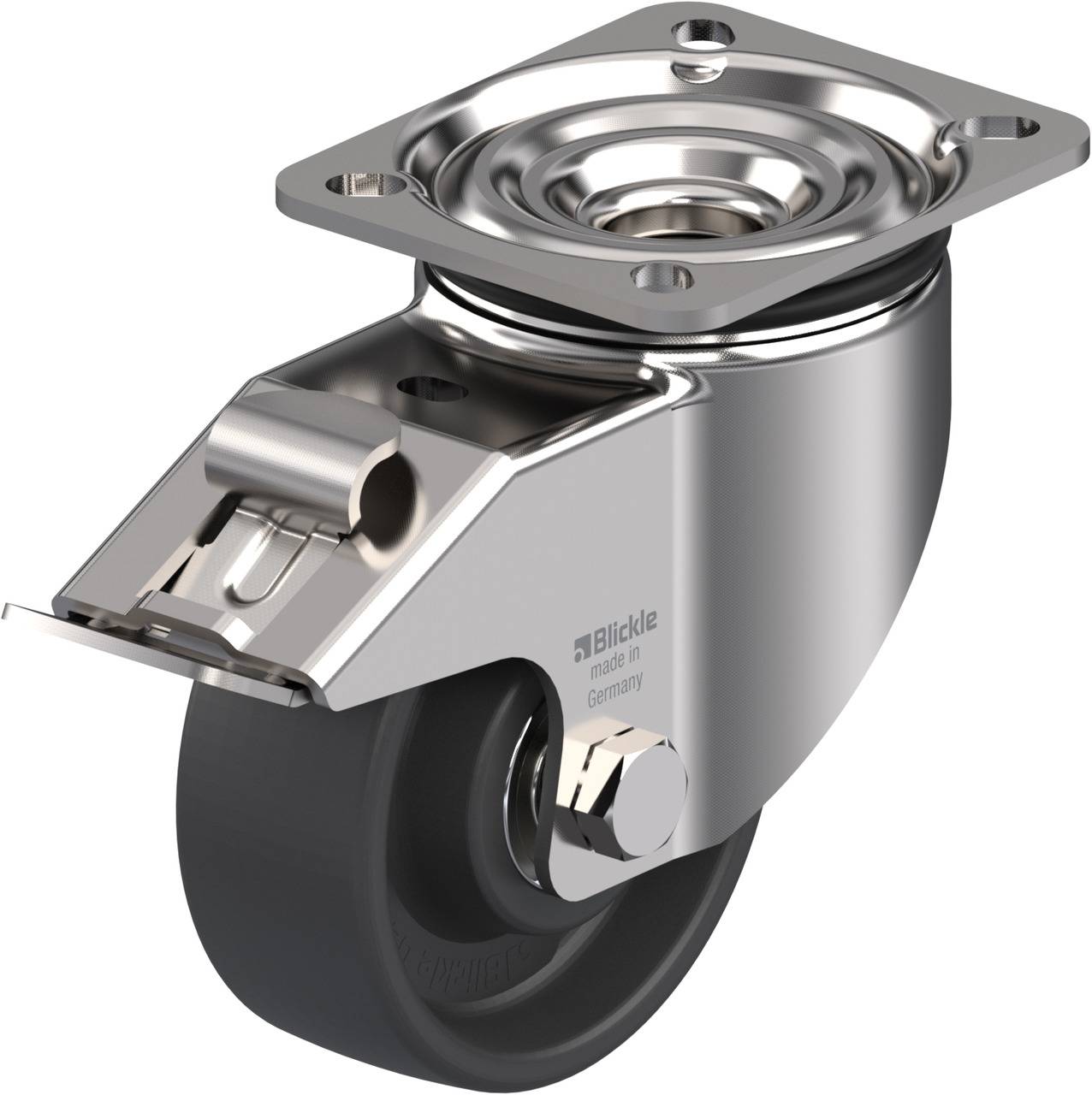 Blickle 754700 LIKX-POHI 102HXK-1-FI Forgóvillás görgő, rögzítővel KerékØ: 100 mm Teherbírás (max.): 250 kg 1 db