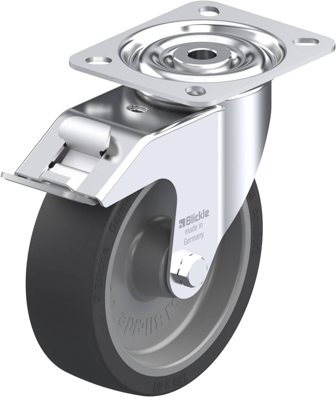 Blickle 845643 LI-POSI 125G-FI Forgóvillás görgő, rögzítővel KerékØ: 125 mm Teherbírás (max.): 120 kg 1 db
