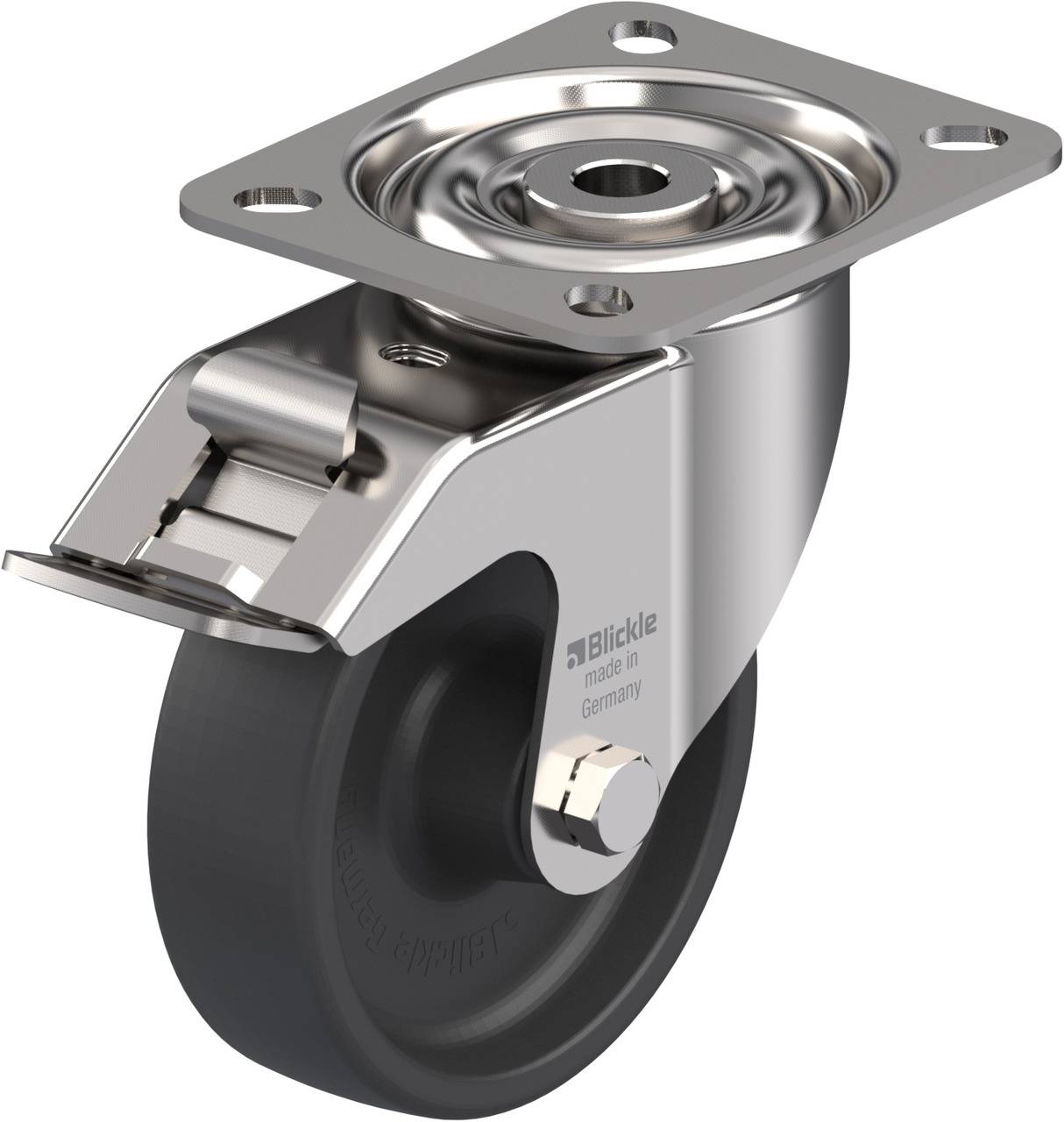 Blickle 754735 LIX-POHI 100G-FI Forgóvillás görgő, rögzítővel KerékØ: 100 mm Teherbírás (max.): 150 kg 1 db
