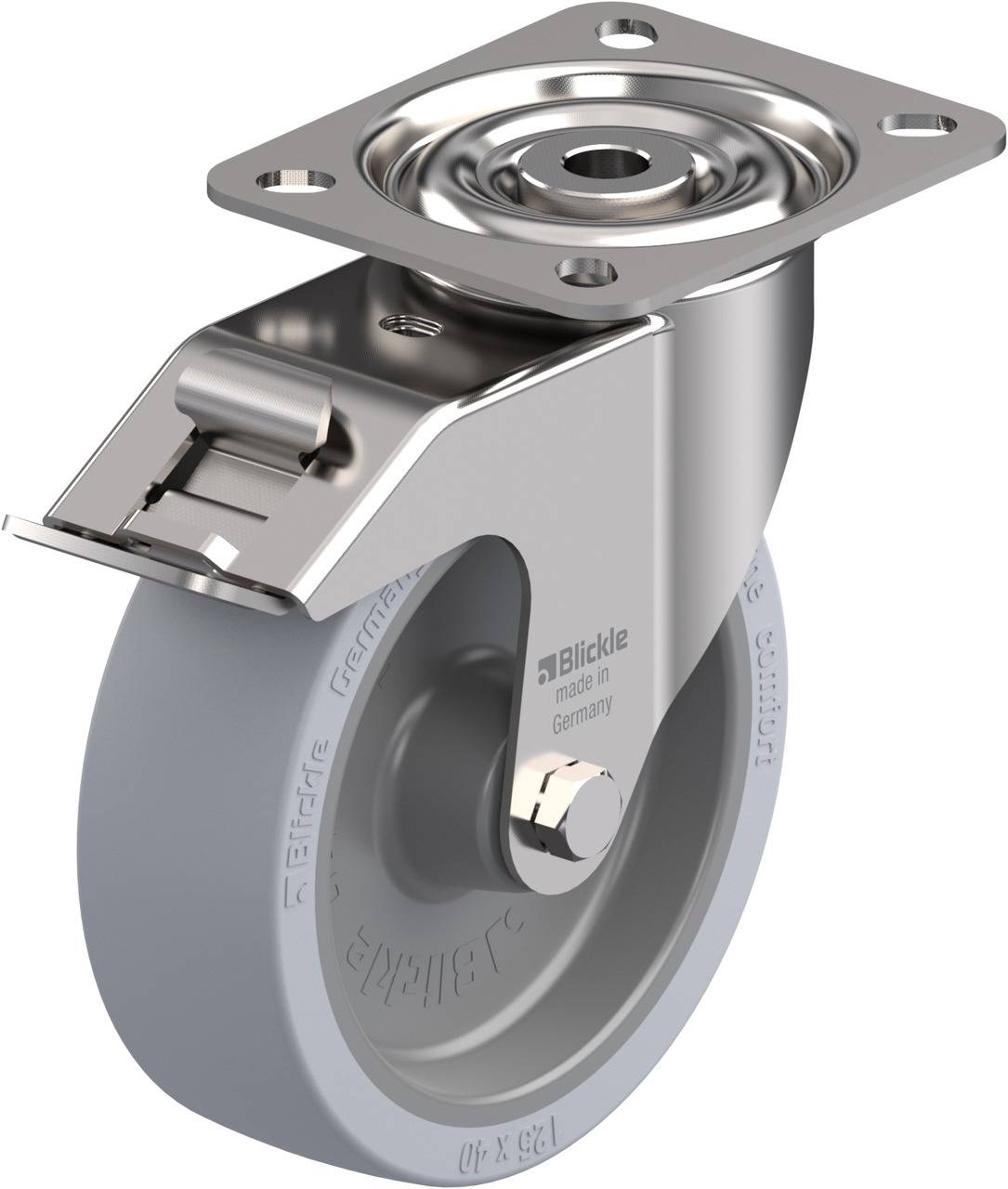 Blickle 763597 LIX-POSI 125G-FI-SG-OF Forgóvillás görgő, rögzítővel KerékØ: 125 mm Teherbírás (max.): 120 kg 1 db
