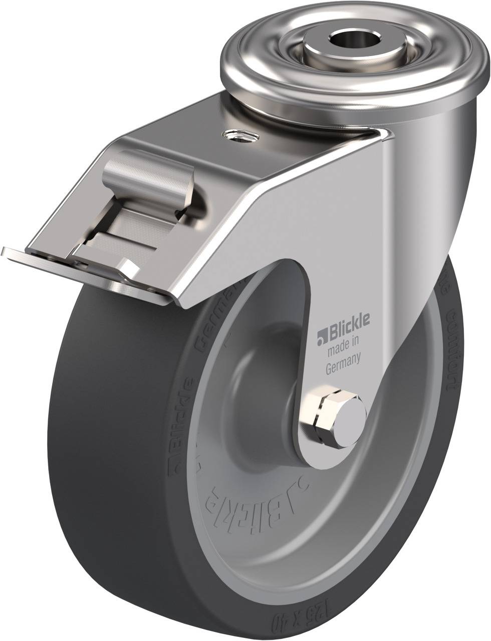 Blickle 845648 LIXR-POSI 125G-FI-OF Forgóvillás görgő, rögzítővel KerékØ: 125 mm Teherbírás (max.): 120 kg 1 db