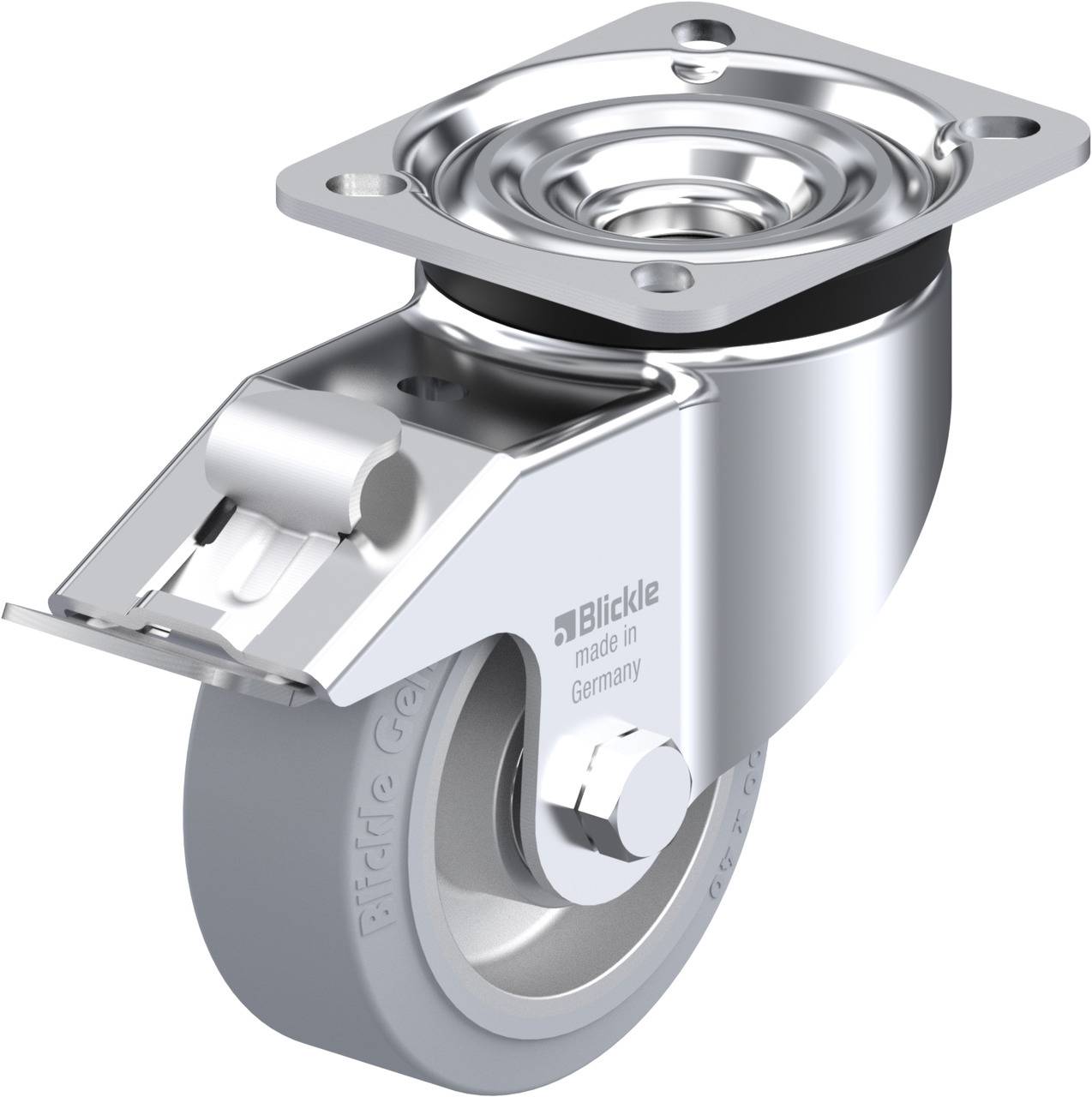 Blickle 612333 LK-ALEV 100K-1-FI-SG Forgóvillás görgő, rögzítővel KerékØ: 100 mm Teherbírás (max.): 200 kg 1 db