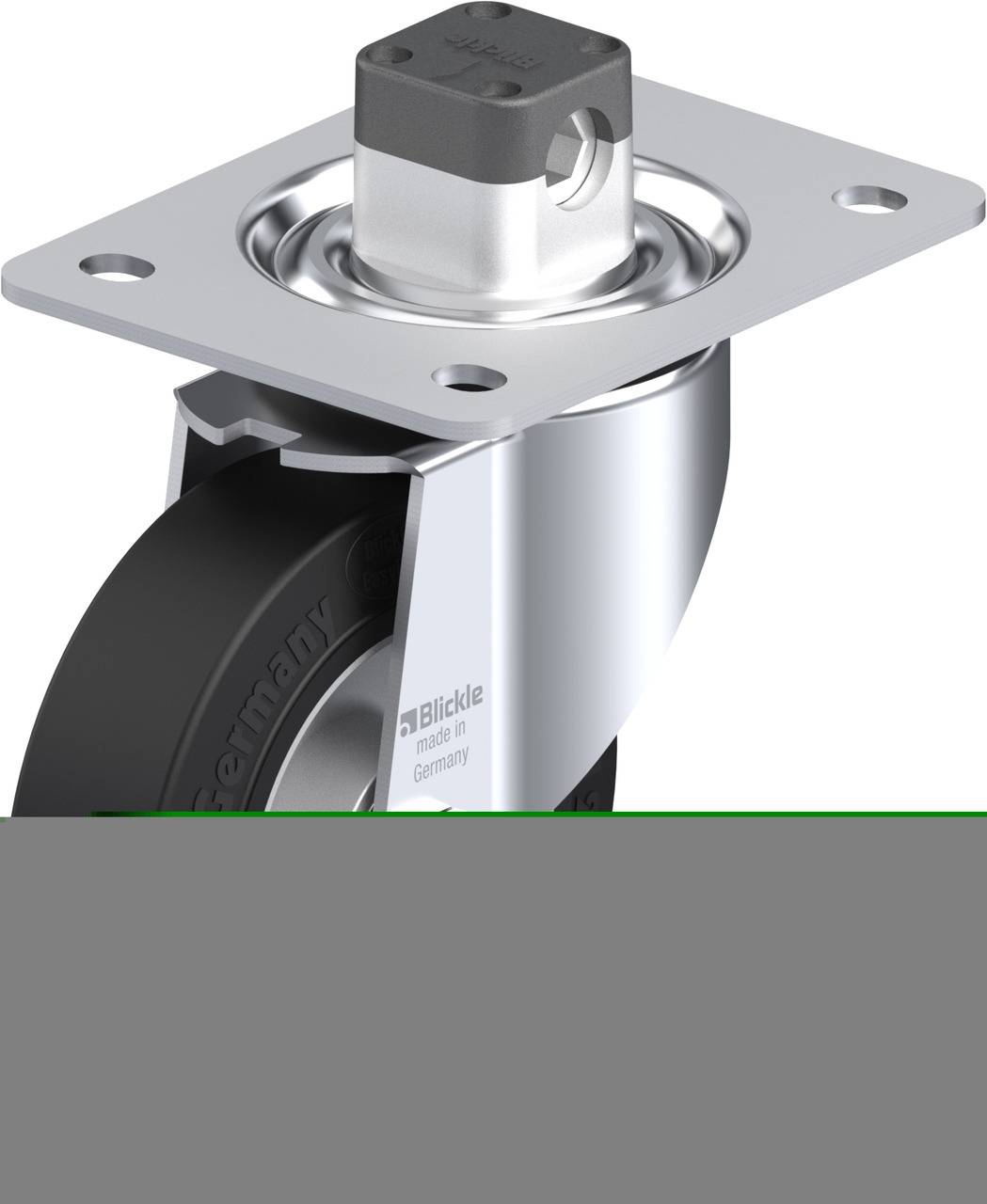 Blickle 752018 LK-ALEV 125K-3-CS11 Forgóvillás görgő, rögzítővel KerékØ: 125 mm Teherbírás (max.): 250 kg 1 db
