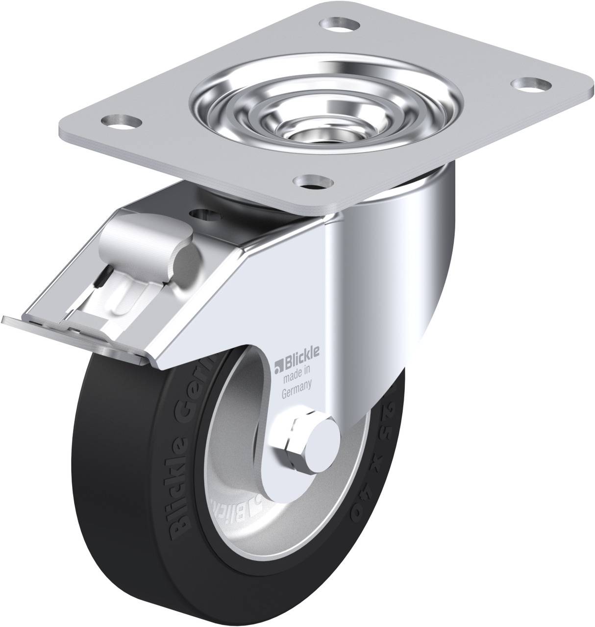 Blickle 498212 LK-ALEV 125K-3-FI Forgóvillás görgő, rögzítővel KerékØ: 125 mm Teherbírás (max.): 250 kg 1 db