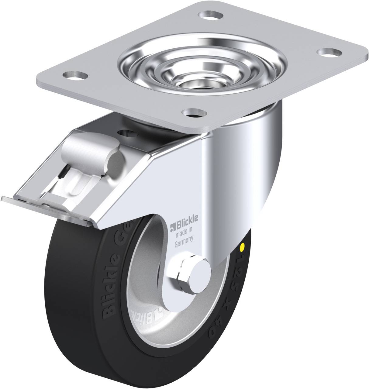 Blickle 740257 LK-ALEV 125K-3-FI-EL Forgóvillás görgő, rögzítővel KerékØ: 125 mm Teherbírás (max.): 250 kg 1 db