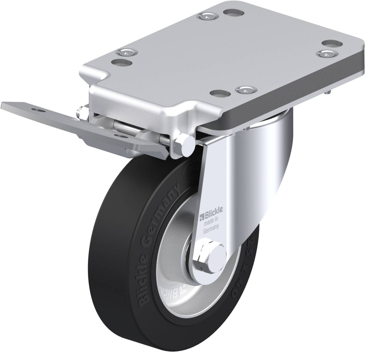 Blickle 762139 LK-ALEV 125K-3-IS Forgóvillás görgő, rögzítővel KerékØ: 125 mm Teherbírás (max.): 250 kg 1 db