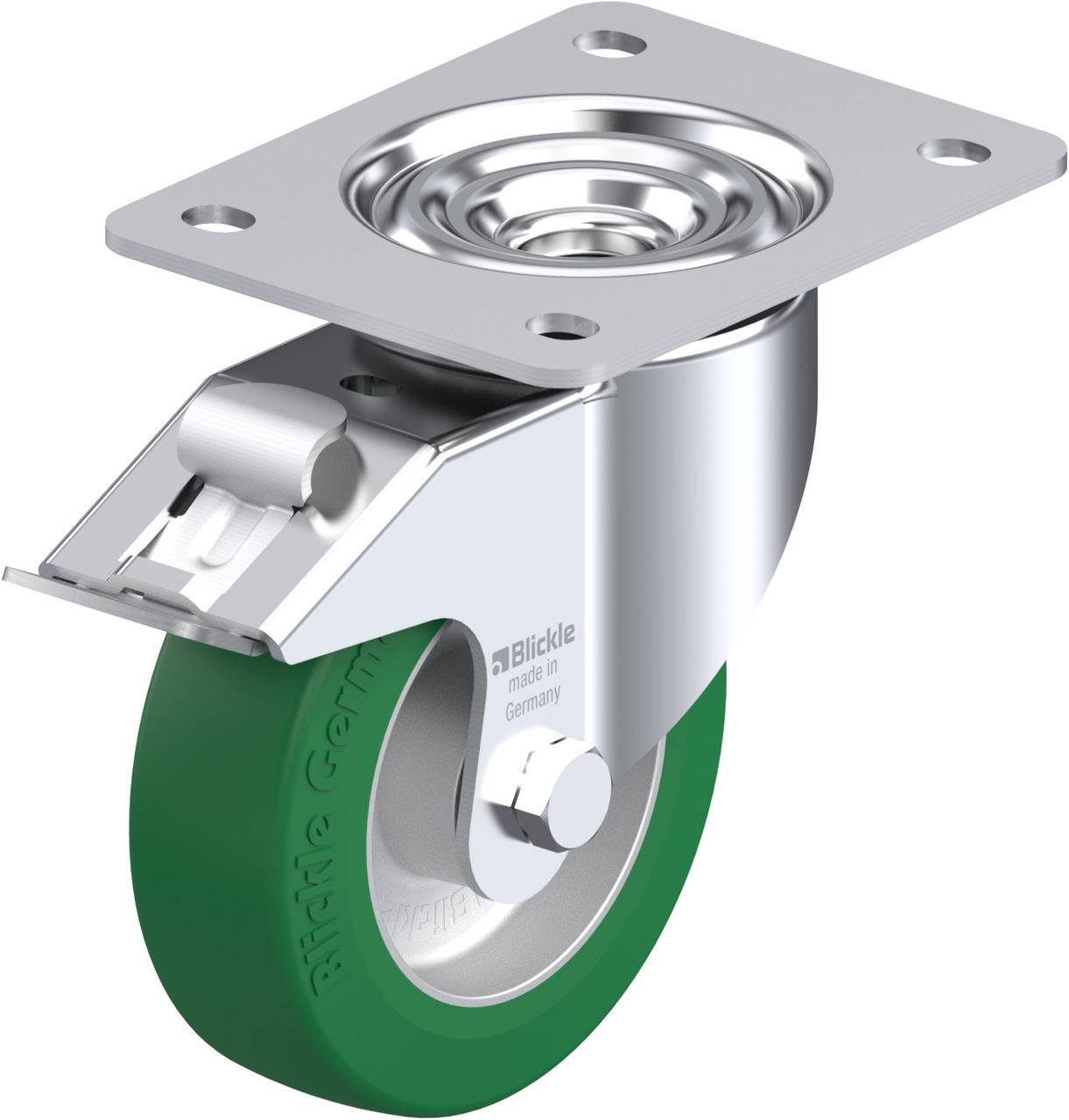 Blickle 646190 LK-ALST 125K-3-FI Forgóvillás görgő, rögzítővel KerékØ: 125 mm Teherbírás (max.): 350 kg 1 db