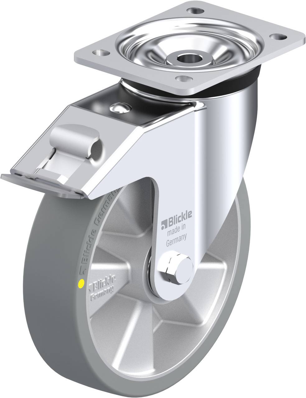 Blickle 740756 LK-ALTH 200K-FI-AS Forgóvillás görgő, rögzítővel KerékØ: 200 mm Teherbírás (max.): 600 kg 1 db