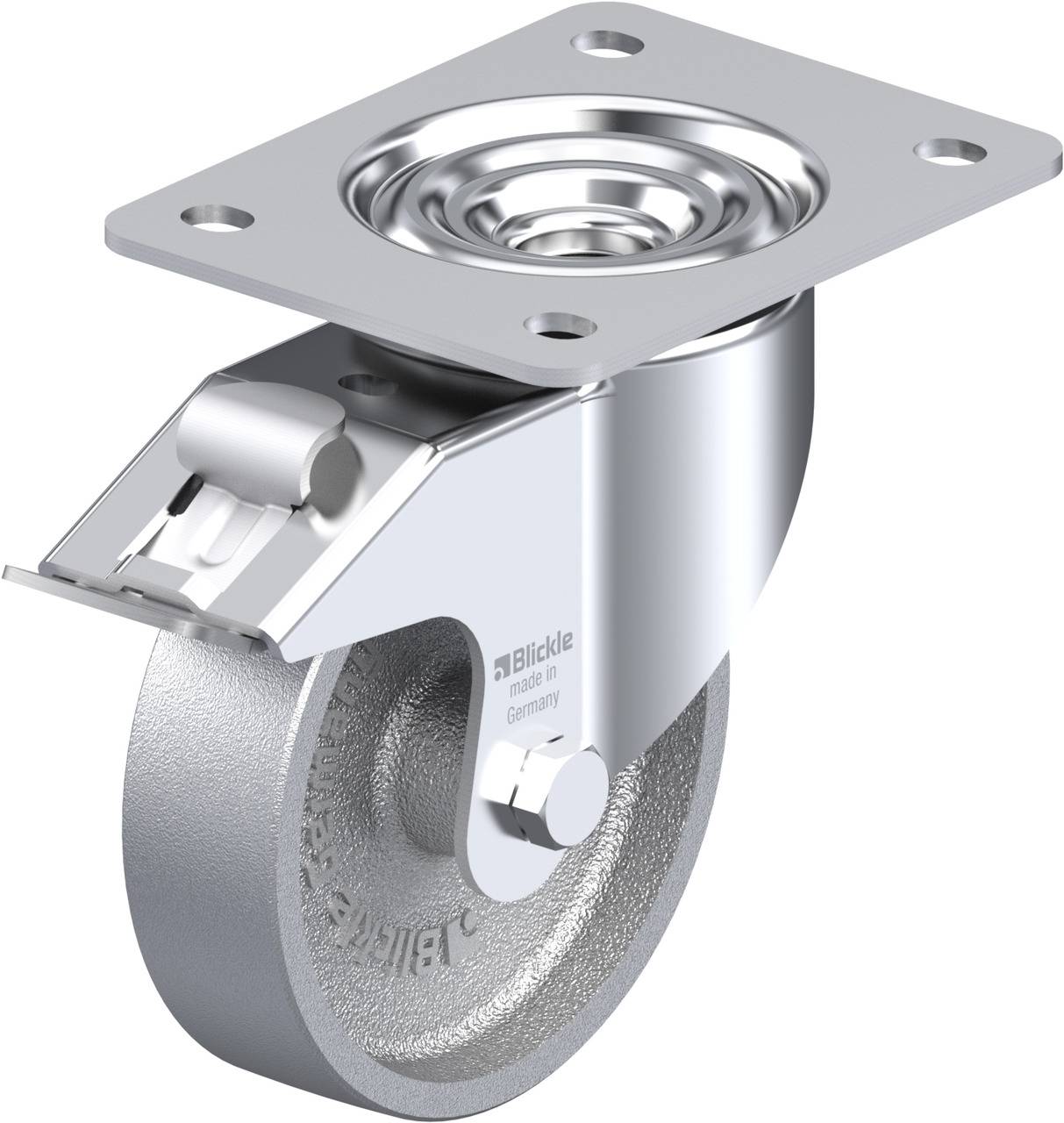 Blickle 648956 LK-G 125G-3-FI Forgóvillás görgő, rögzítővel KerékØ: 125 mm Teherbírás (max.): 350 kg 1 db