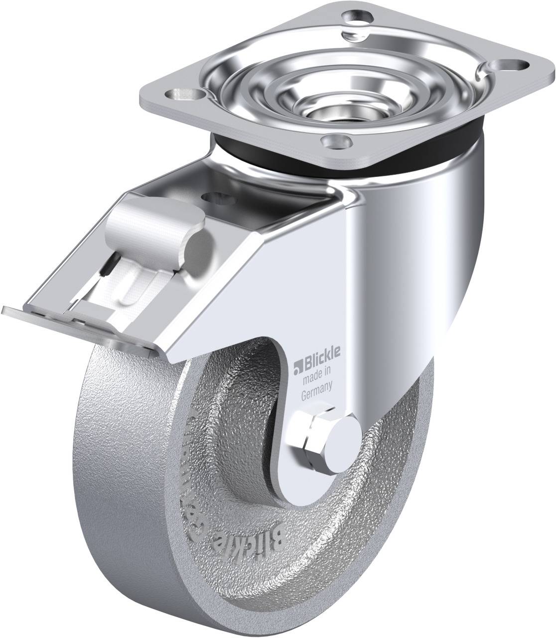 Blickle 754789 LK-G 125K-1-FI Forgóvillás görgő, rögzítővel KerékØ: 125 mm Teherbírás (max.): 350 kg 1 db