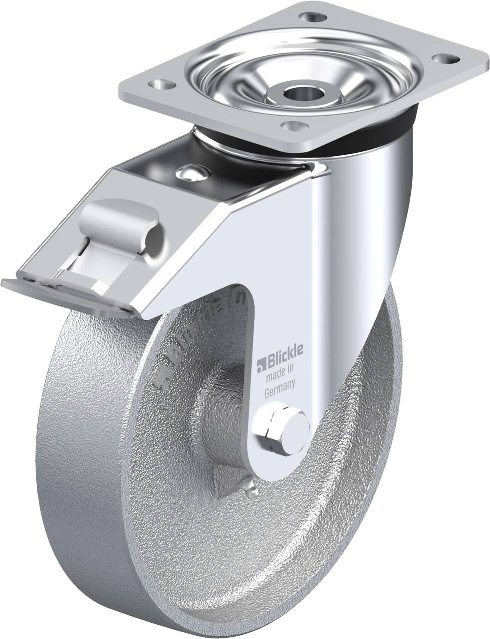 Blickle 664607 LK-G 200G-FI Forgóvillás görgő, rögzítővel KerékØ: 200 mm Teherbírás (max.): 600 kg 1 db
