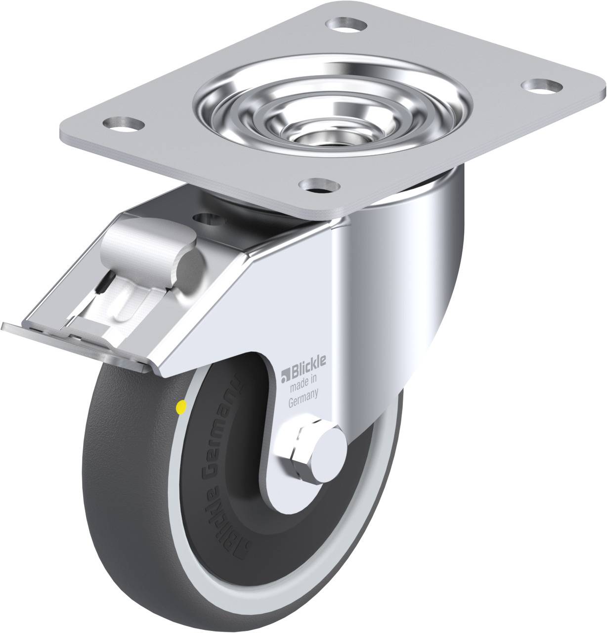 Blickle 852254 LK-PATH 125KF-3-FI-ELS Forgóvillás görgő, rögzítővel KerékØ: 125 mm Teherbírás (max.): 160 kg 1 db
