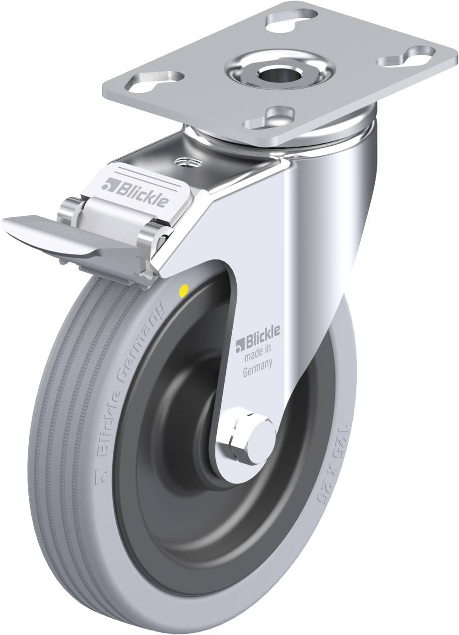 Blickle 303347 LKPA-VPA 125K-FI-EL Forgóvillás görgő, rögzítővel KerékØ: 125 mm Teherbírás (max.): 75 kg 1 db