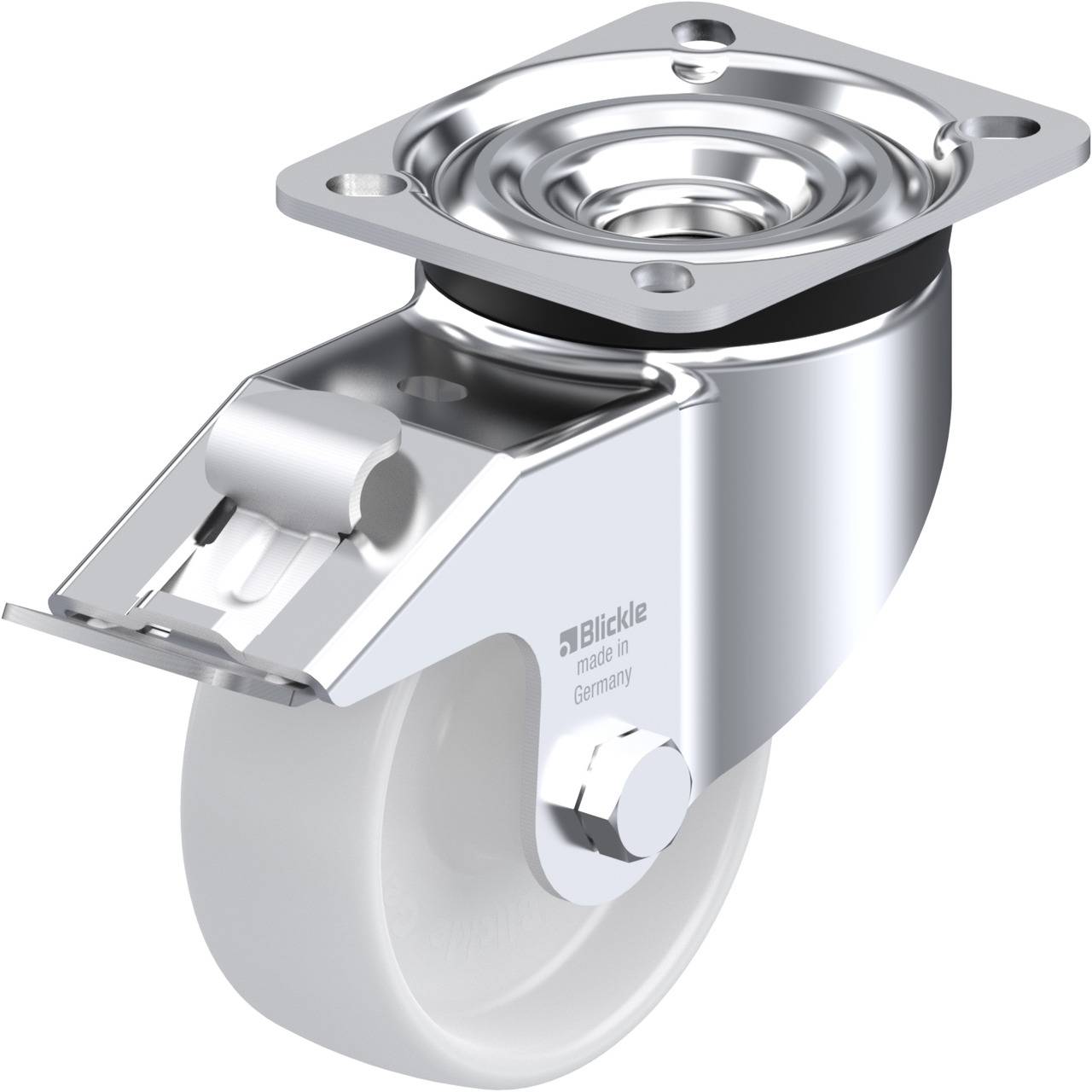 Blickle 610642 LK-PO 100G-1-FI Forgóvillás görgő, rögzítővel KerékØ: 100 mm Teherbírás (max.): 280 kg 1 db