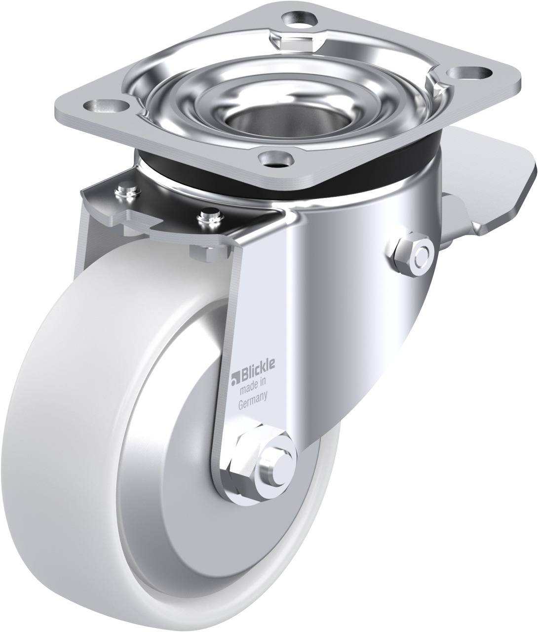 Blickle 326447 LK-PO 100G-1-ST-FA Forgóvillás görgő, rögzítővel KerékØ: 100 mm Teherbírás (max.): 280 kg 1 db
