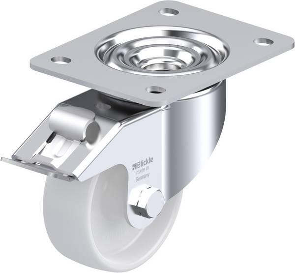 Blickle 490334 LK-PO 100G-3-FI Forgóvillás görgő, rögzítővel KerékØ: 100 mm Teherbírás (max.): 280 kg 1 db