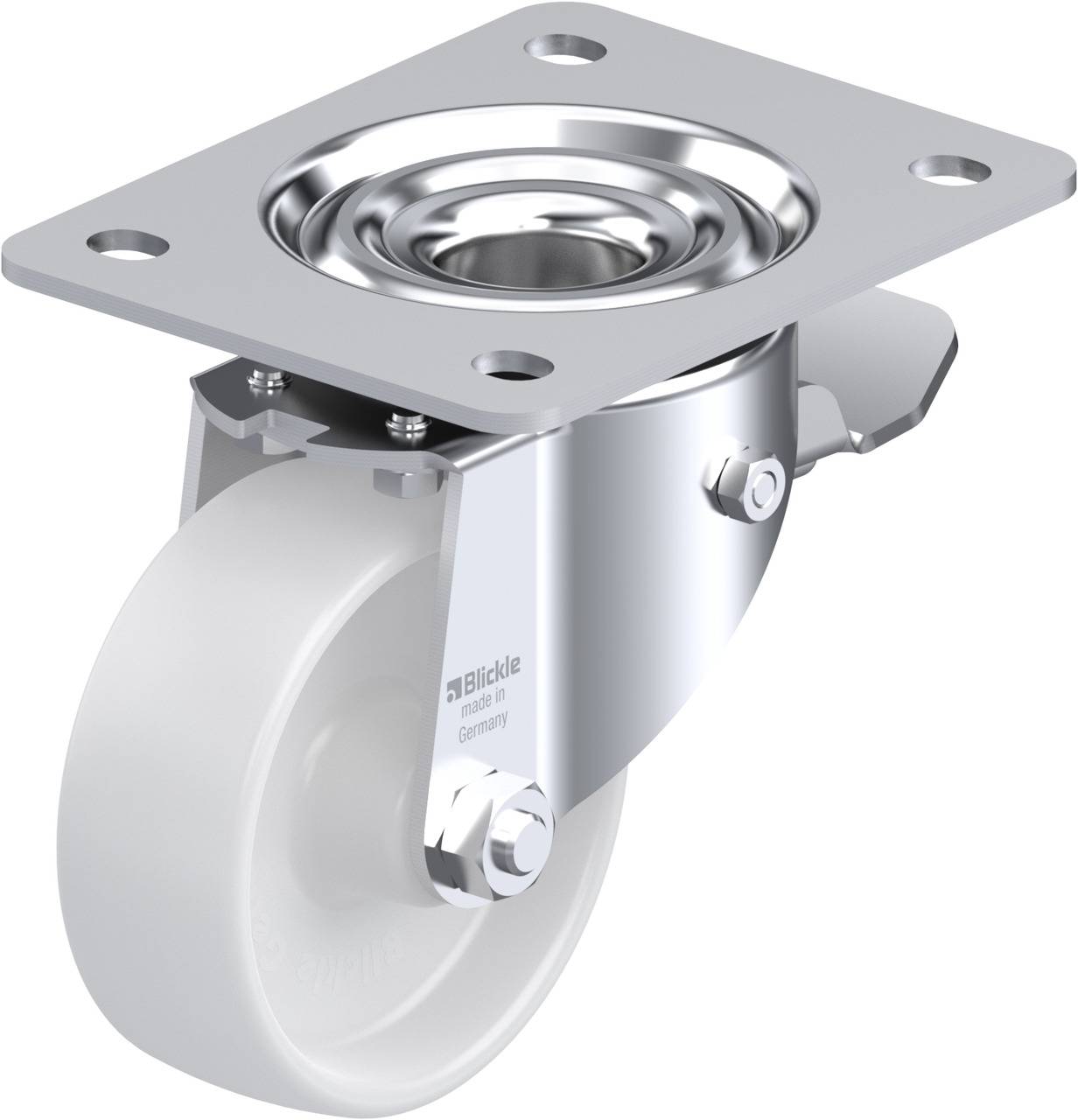 Blickle 280057 LK-PO 100G-3-ST Forgóvillás görgő, rögzítővel KerékØ: 100 mm Teherbírás (max.): 280 kg 1 db