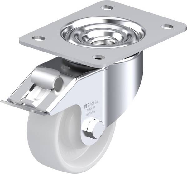 Blickle 637744 LK-PO 100KA-3-FI Forgóvillás görgő, rögzítővel KerékØ: 100 mm Teherbírás (max.): 280 kg 1 db