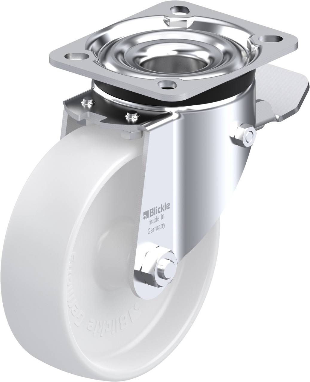 Blickle 272955 LK-PO 125G-1-ST Forgóvillás görgő, rögzítővel KerékØ: 125 mm Teherbírás (max.): 300 kg 1 db