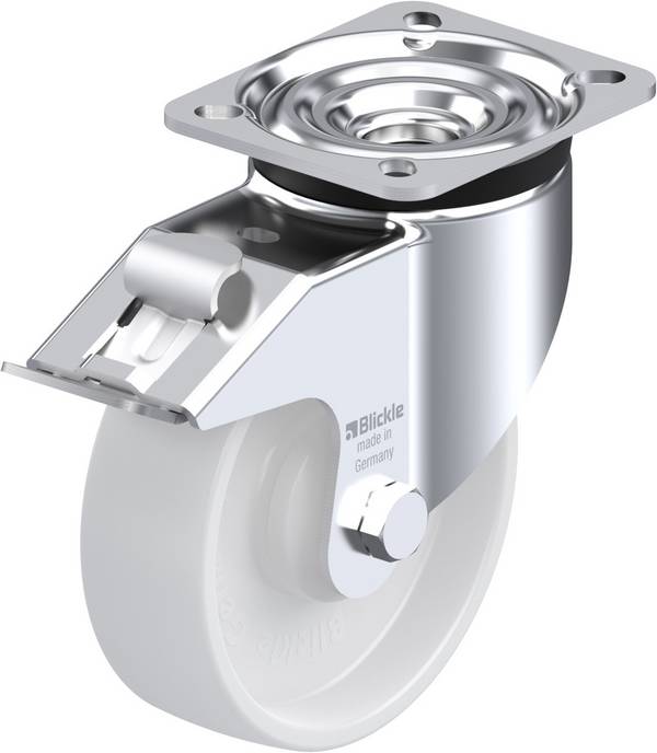 Blickle 610444 LK-PO 125KA-1-FI Forgóvillás görgő, rögzítővel KerékØ: 125 mm Teherbírás (max.): 300 kg 1 db
