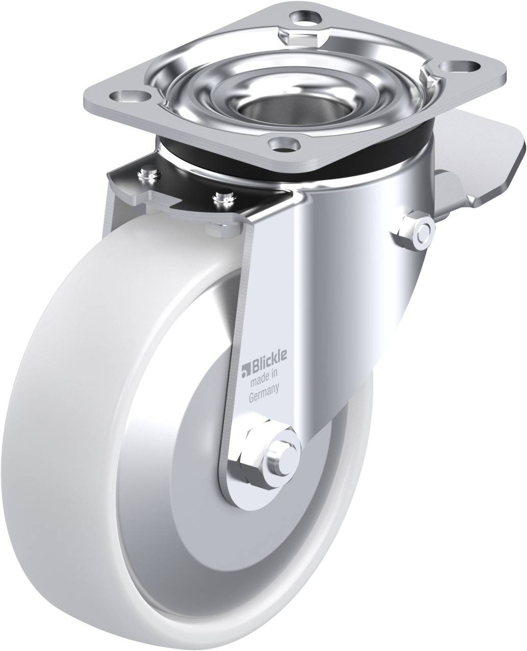 Blickle 750249 LK-PO 125R-1-ST-FA Forgóvillás görgő, rögzítővel KerékØ: 125 mm Teherbírás (max.): 300 kg 1 db